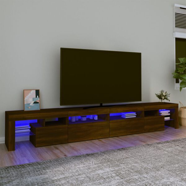 vidaXL TV ormarić s LED svjetlima boja smeđeg hrasta 260x36,5x40 cm