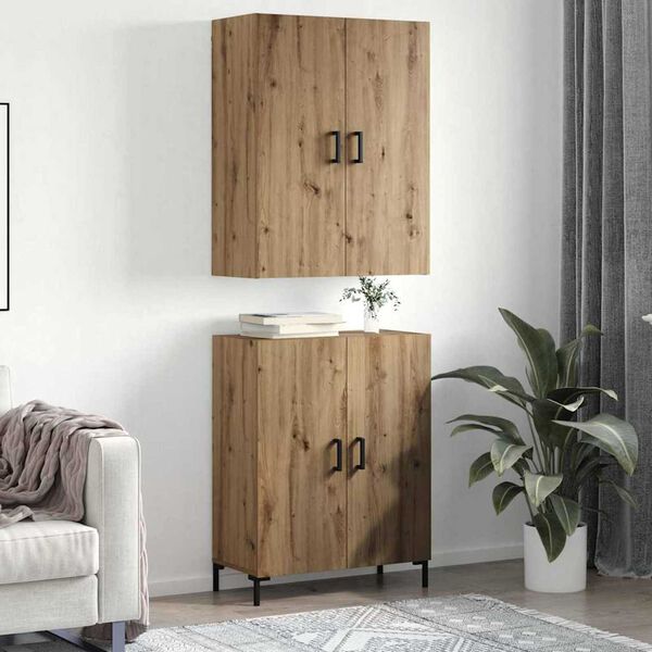 vidaXL Highboard hrast artisan 69,5 x 34 x 180 cm Konstruirano drvo