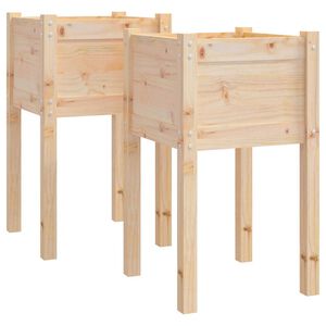 vidaXL Vrtne sadilice 2 kom 40 x 40 x 70 cm od masivne borovine