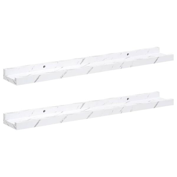 vidaXL Polica na zidu s policom 2 pcs Bijeli mramor 60 x 9 x 3 cm