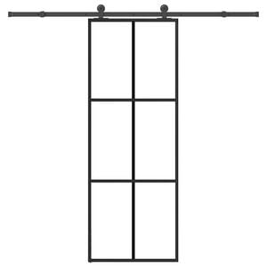 vidaXL Klizna vrata s priborom 76 x 205 cm od ESG stakla i aluminija