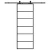 vidaXL Klizna vrata s priborom crna 76 x 205 cm od ESG stakla