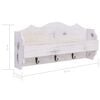 284231 vidaXL Wall Mounted Coat Rack White 50x10x23 cm Wood
