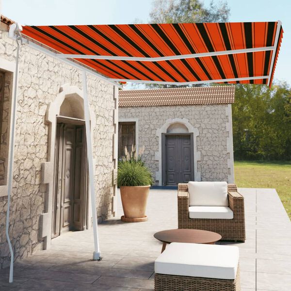 vidaXL Samostojeća tenda na ručno uvlačenje 350x250cm narančasto-smeđa