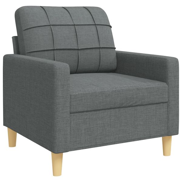 vidaXL 4-dijelni set sofa s tabureom tamnosivi od tkanine