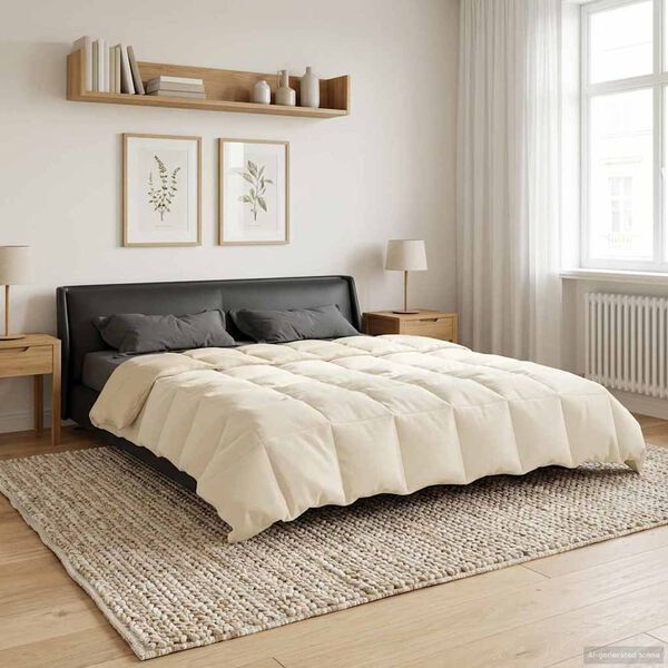 vidaXL Puni pokrivač za cijelu godinu Krema 220 x 240 cm Mikrovlakna