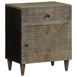 vidaXL Noćni ormarić svijetlo sivi 50x33x60 cm Puno drvo Mango