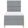 vidaXL LED Box Spring Krevet Svijetlo siva 90 x 190 cm tkanina