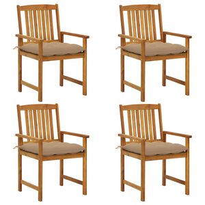vidaXL Vrtne stolice s jastucima 4 kom od masivnog drva bagrema