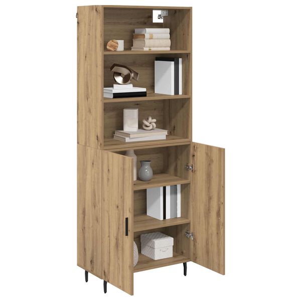 vidaXL Highboard Umjetnički hrast 69,5 x 34 x 180 cm