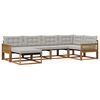 vidaXL Set vanjskih sofa s jastukom 6 pcs Prirodna i svjetlosiva