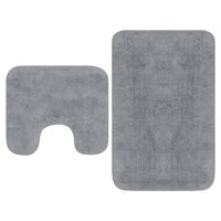 vidaXL 2-dijelni set kupaonskih otirača od tkanine sivi