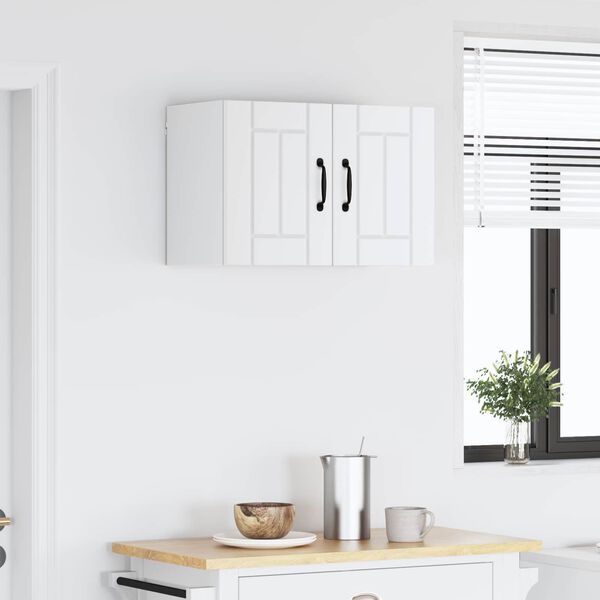 vidaXL Zidni kuhinjski ormarić Zidne s vratima Bijelo 60 x 31 x 40 cm