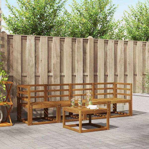 vidaXL Set vanjskih sofa 5 pcs Prirodna Čvrsto drvo akacije