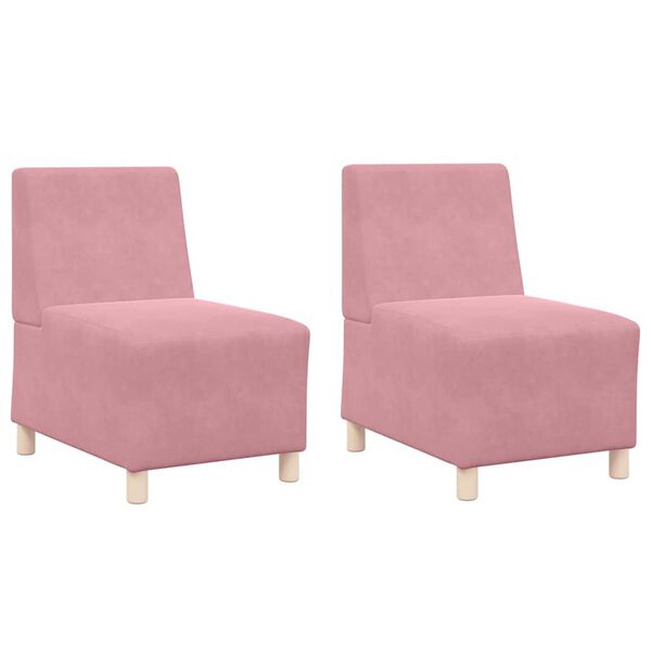 vidaXL Modularna sofa bez naslona 2 pcs Ružičasta 55 x 74 x 82 cm