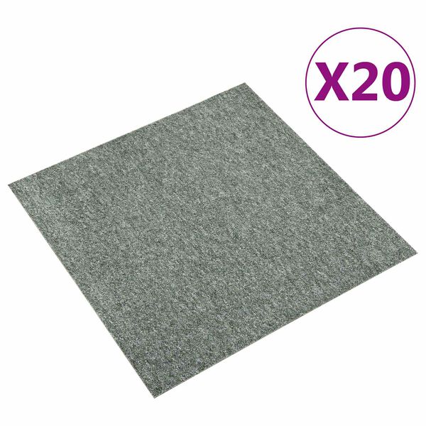 vidaXL Tepih 20 pcs Zelena 50 x 50 cm 100% Polipropilen