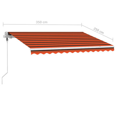 vidaXL Samostojeća automatska tenda 350 x 250 cm narančasto-smeđa
