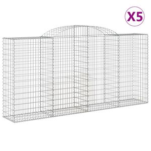 vidaXL Lučne gabionske ko&scaron;are 5 kom 300x50x140/160cm pocinčano željezo