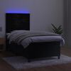 vidaXL Krevet box spring s madracem LED crni 80 x 200 cm bar&scaron;unasti