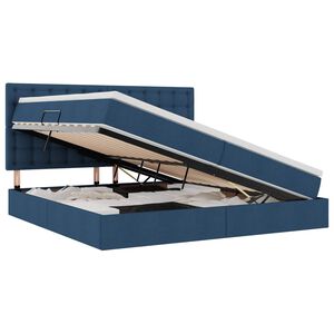 vidaXL Krevet s prostorom za pohranu s LED-om Plava 200 x 200 cm