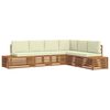 vidaXL Set vanjskih sofa s jastukom 6 Komad Prirodna i krem