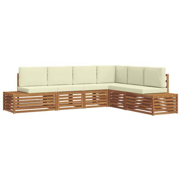 vidaXL Set vanjskih sofa s jastukom 6 Komad Prirodna i krem