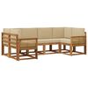 vidaXL Set vanjskih sofa 6 pcs Prirodna i bež Čvrsto drvo akacije