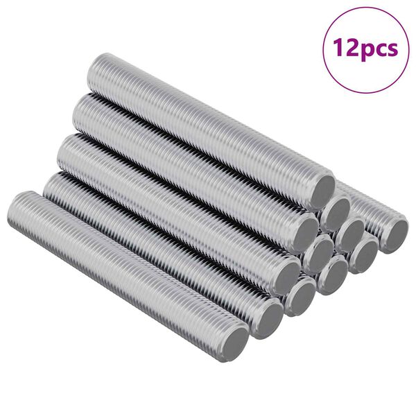 vidaXL Navojni &scaron;tap 12 pcs Srebrno 8 x 55 mm Čelik