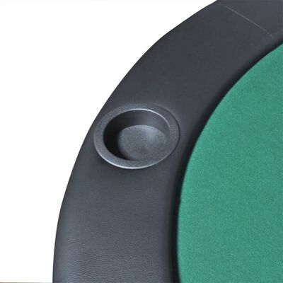 vidaXL Sklopiva Podloga za Stol za Poker 10 Igrača Zelena