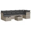 vidaXL 8-dijelni set vrtnih sofa od poliratana s jastucima svjetlosivi