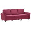 vidaXL 4-dijelni set sofa s jastucima crvena boja vina baršunasti