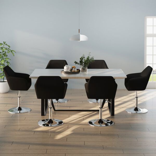 vidaXL Okretne stolice 6 kom crne od umjetne kože