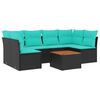 vidaXL 7-dijelni set vrtnih sofa od poliratana s jastucima crni