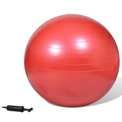 Gimnastička lopta za pilates pumpom, Crvena, 75 cm