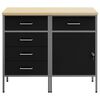 vidaXL Radni ormar s ladicama 2 pcs Crna i Siva 75 x 45 x 85 cm