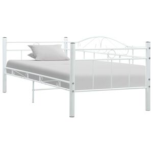 vidaXL Okvir za dnevni ležaj bijeli metalni 90 x 200 cm