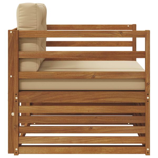 vidaXL Set vanjskih sofa Čvrsto drvo akacije i poliester Prirodna