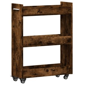 vidaXL Ormarić s kotačima boja hrasta 60x22x79cm od konstruiranog drva