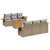 vidaXL 7-dijelni set vrtnih sofa od poliratana s jastucima bež