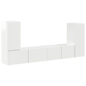 vidaXL Set TV komoda 4 kom. Visoki sjaj bijela Konstruirano drvo