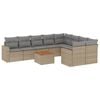 vidaXL 10-dijelni set vrtnih sofa s jastucima bež od poliratana