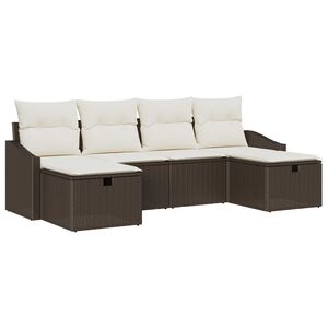 vidaXL Set sofe s jastukom 6 pcs poliratan