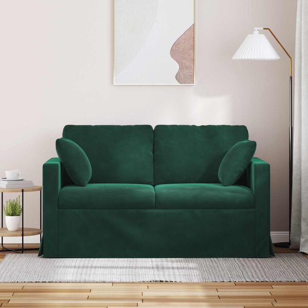 vidaXL Sofa Tamnozelena