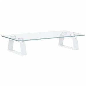 vidaXL Stalak za monitor bijeli 40 x 20 x 8 cm kaljeno staklo i metal