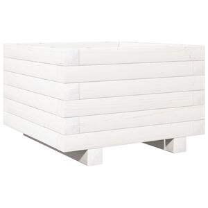 vidaXL Vrtna sadilica bijela 40x40x26,5 cm od masivne borovine