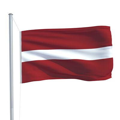 vidaXL Latvijska zastava s aluminijskim stupom 6,2 m