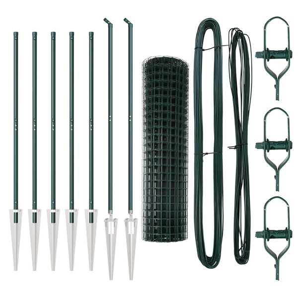 vidaXL Ograda s postovima Zelena 1,4 x 10 m Čelik i PVC