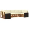 vidaXL Set vanjskih sofa 7 kom. Prirodna i krem Poliester