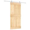 vidaXL Klizna vrata Prirodna i bijela 95 x 210 cm Čvrsta borovina