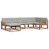 vidaXL Set vanjskih sofa s jastukom 6 pcs Prirodna i svijetlo siva